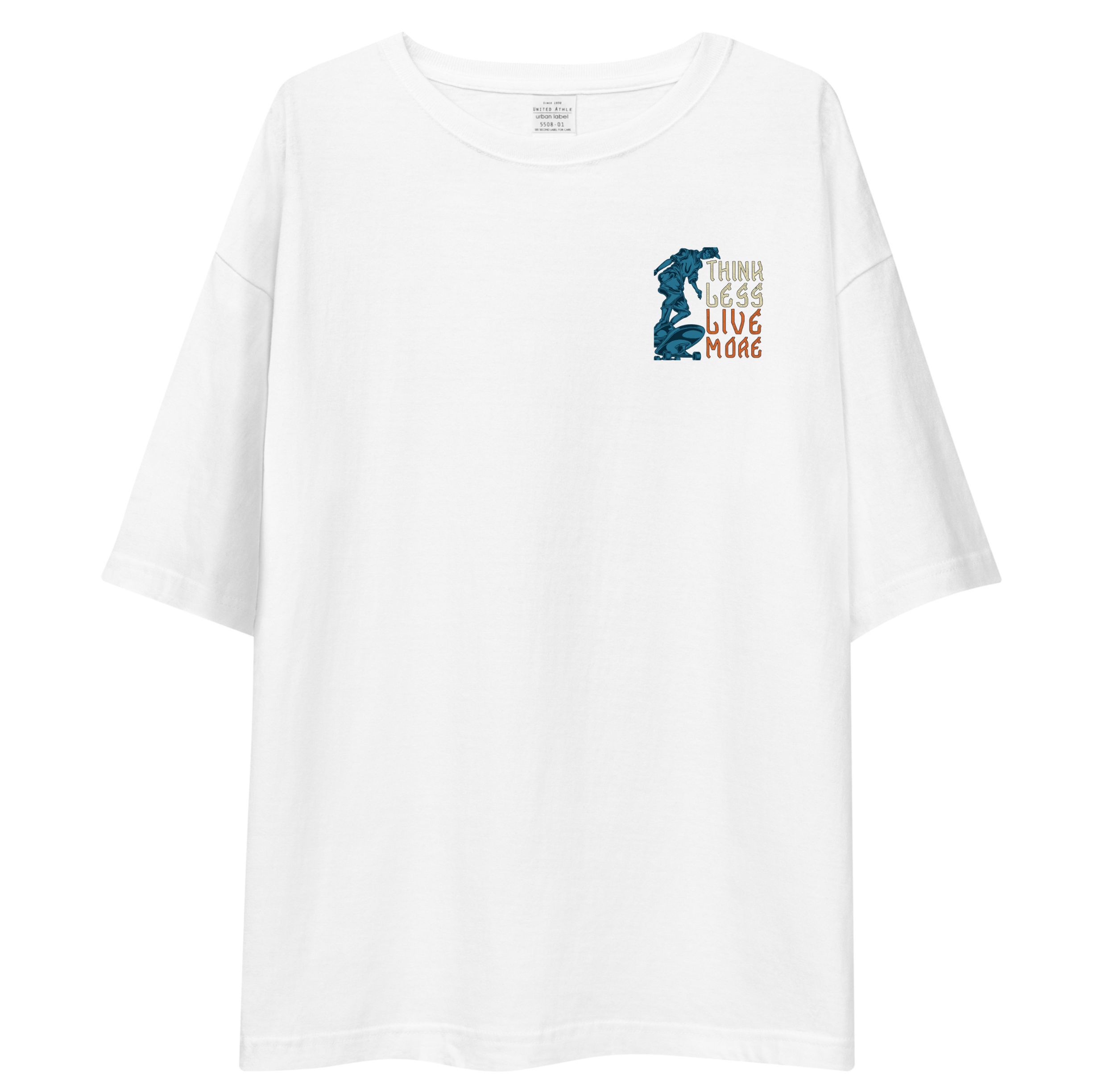Think Less Live More Oversized T-Shirt Drop Shoulder