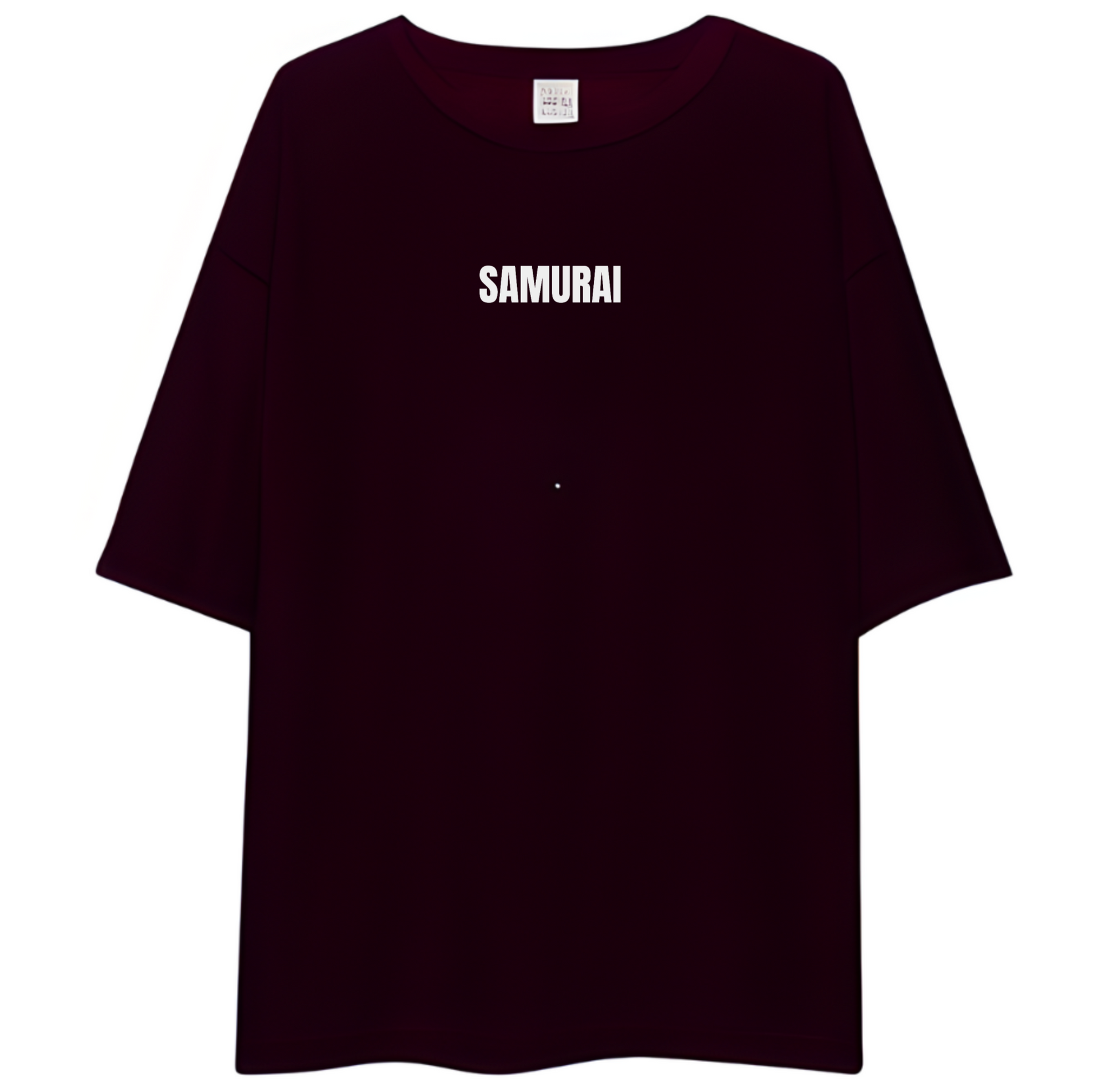 Brown t-shirt with 'SAMURAI' text on a white background