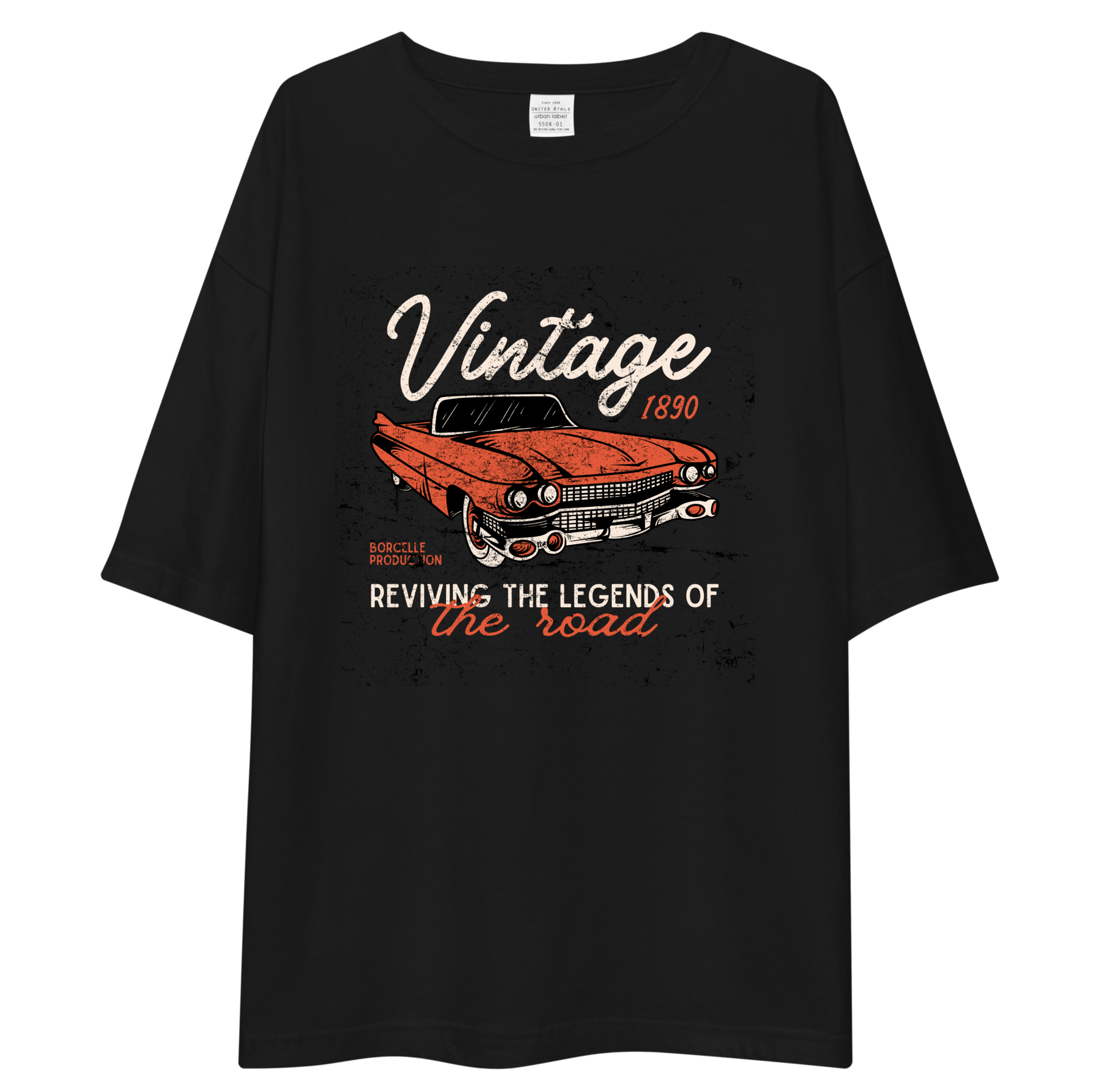Vintage Car Graphic Unisex Oversized T-Shirt Drop Shoulder