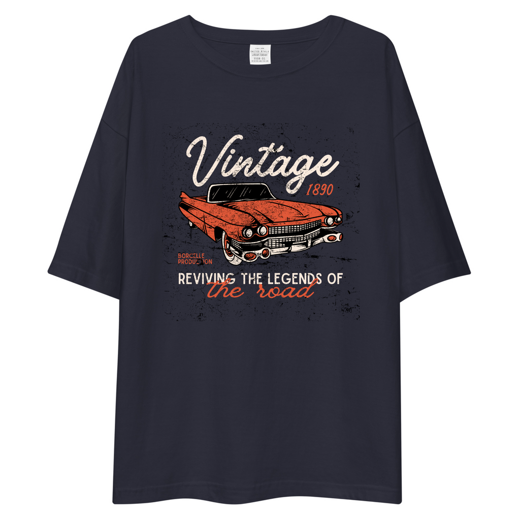 Vintage Car Graphic Unisex Oversized T-Shirt Drop Shoulder