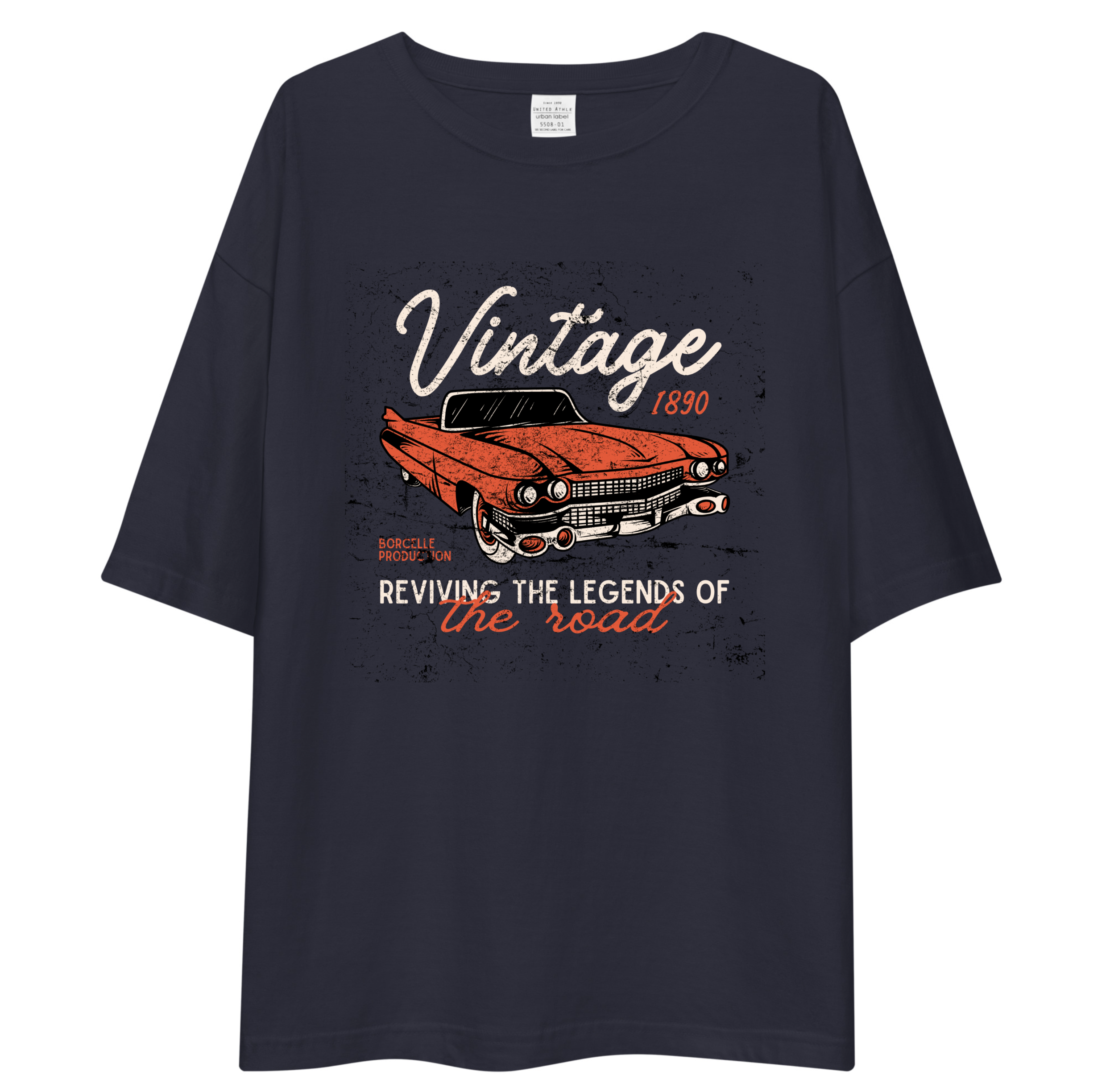 Vintage Car Graphic Unisex Oversized T-Shirt Drop Shoulder