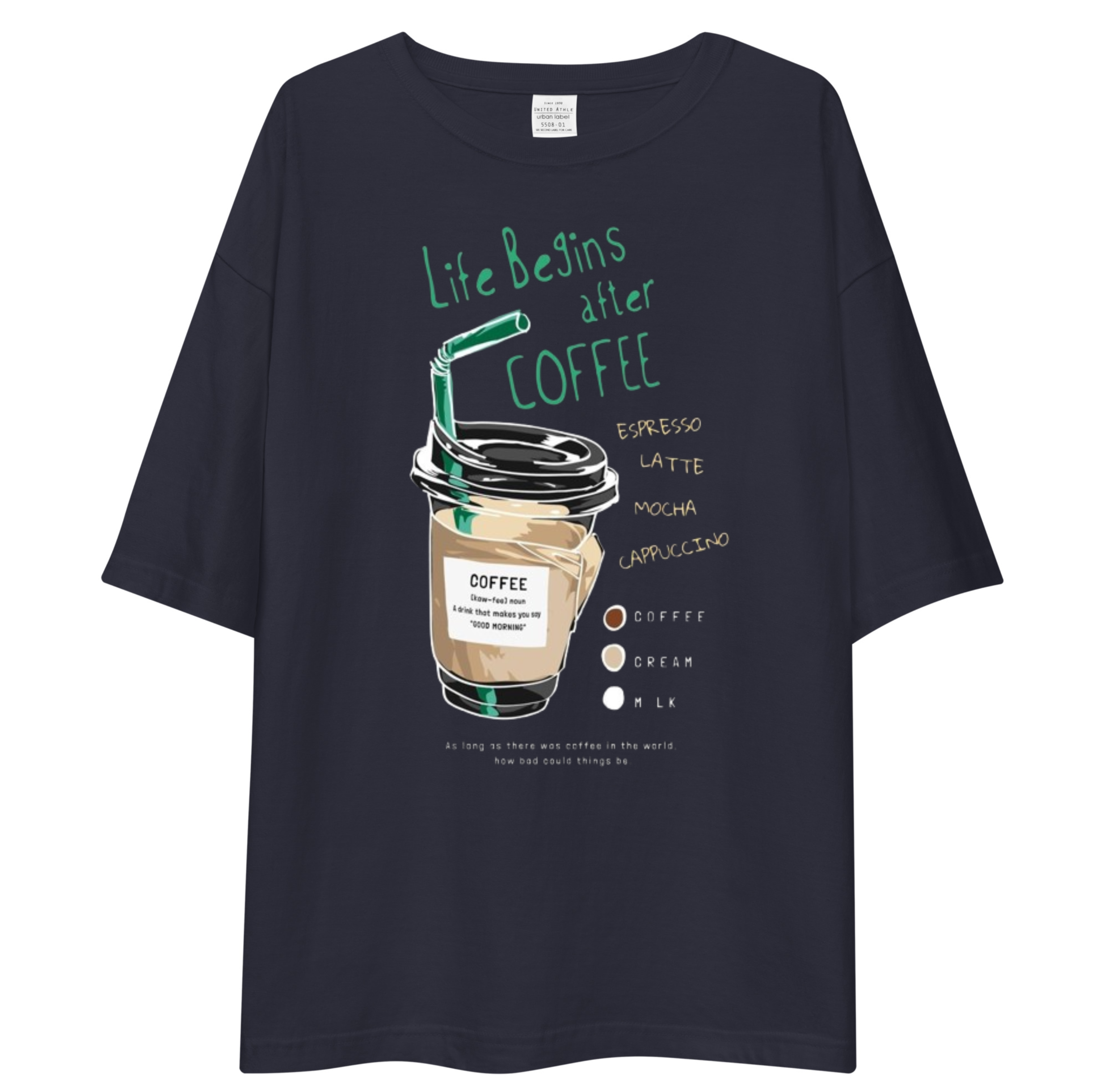 Life After Coffee Oversized T-Shirt Drop Shoulder