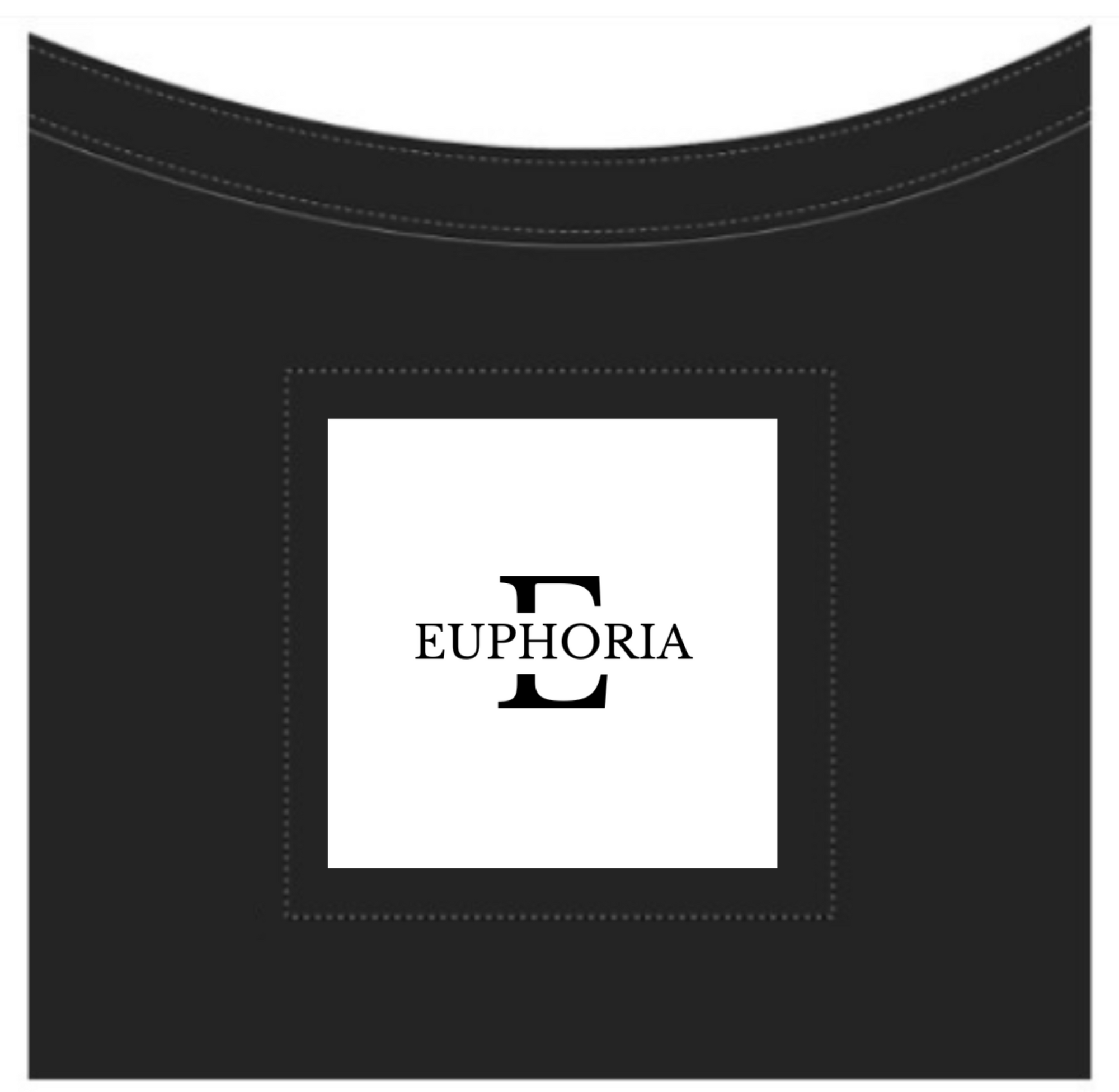 Black pouch with 'Euphoria' logo on a white background