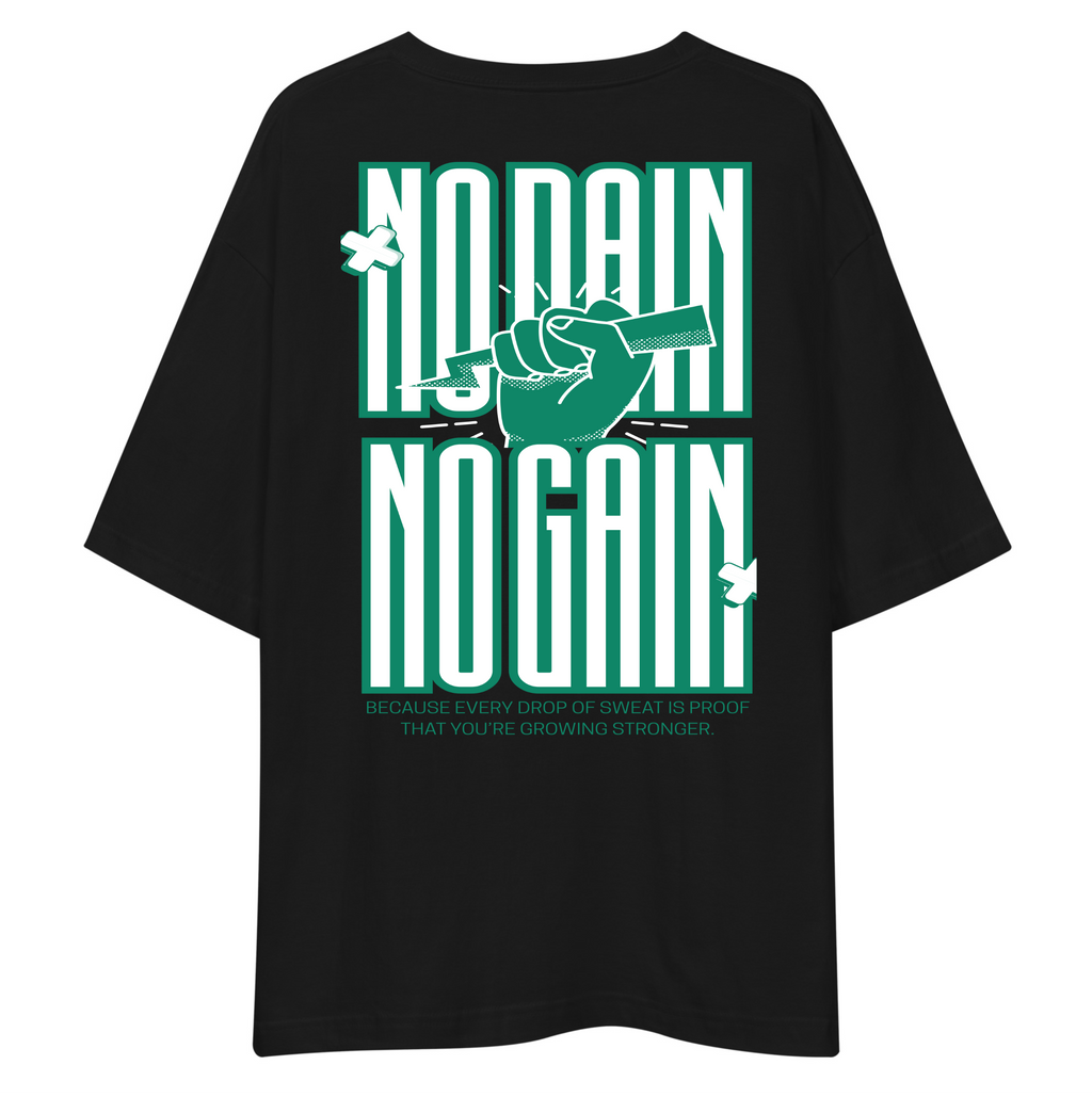 No Pain No Gain Oversized T-Shirt Drop Shoulder