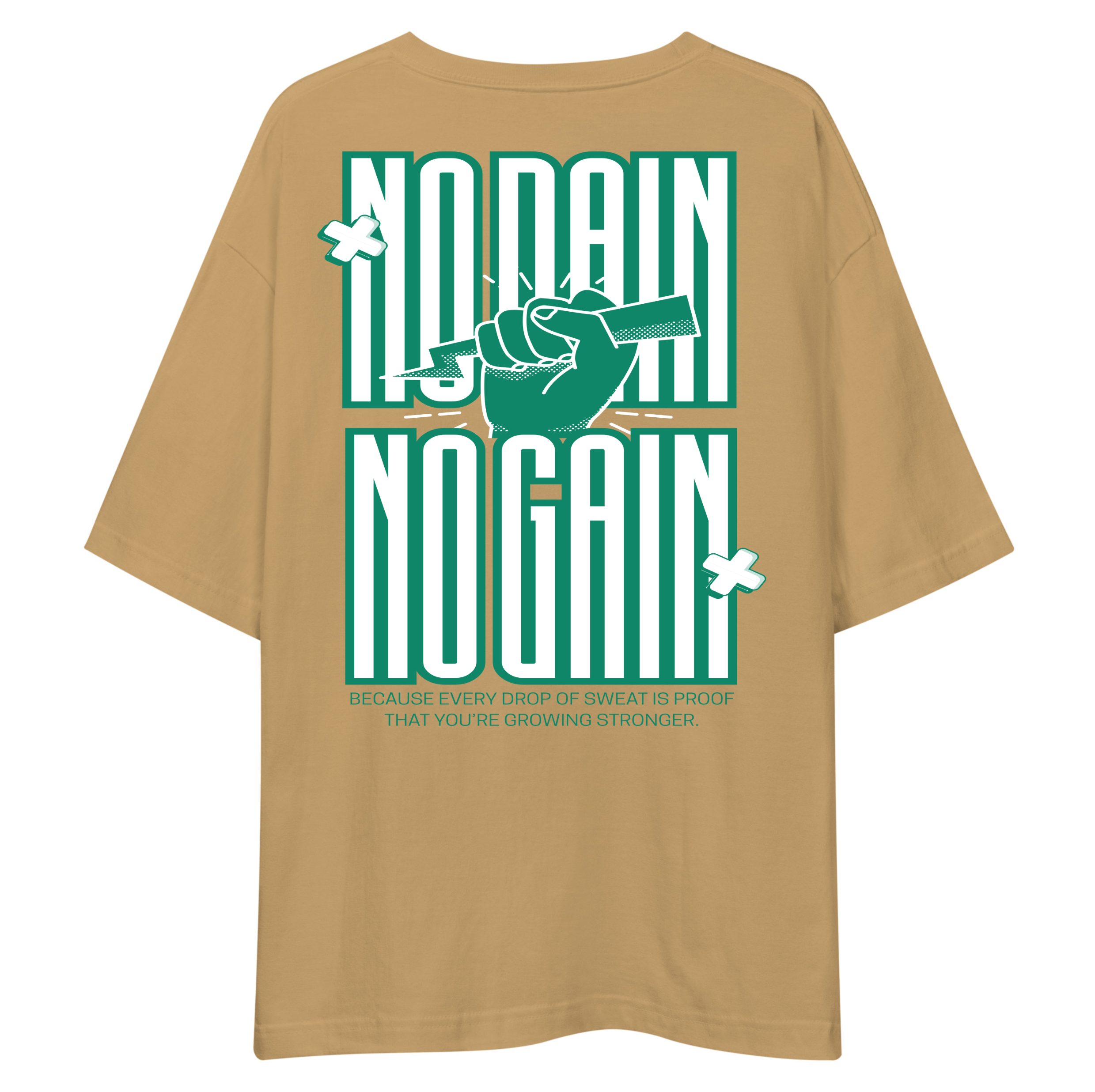 No Pain No Gain Oversized T-Shirt Drop Shoulder