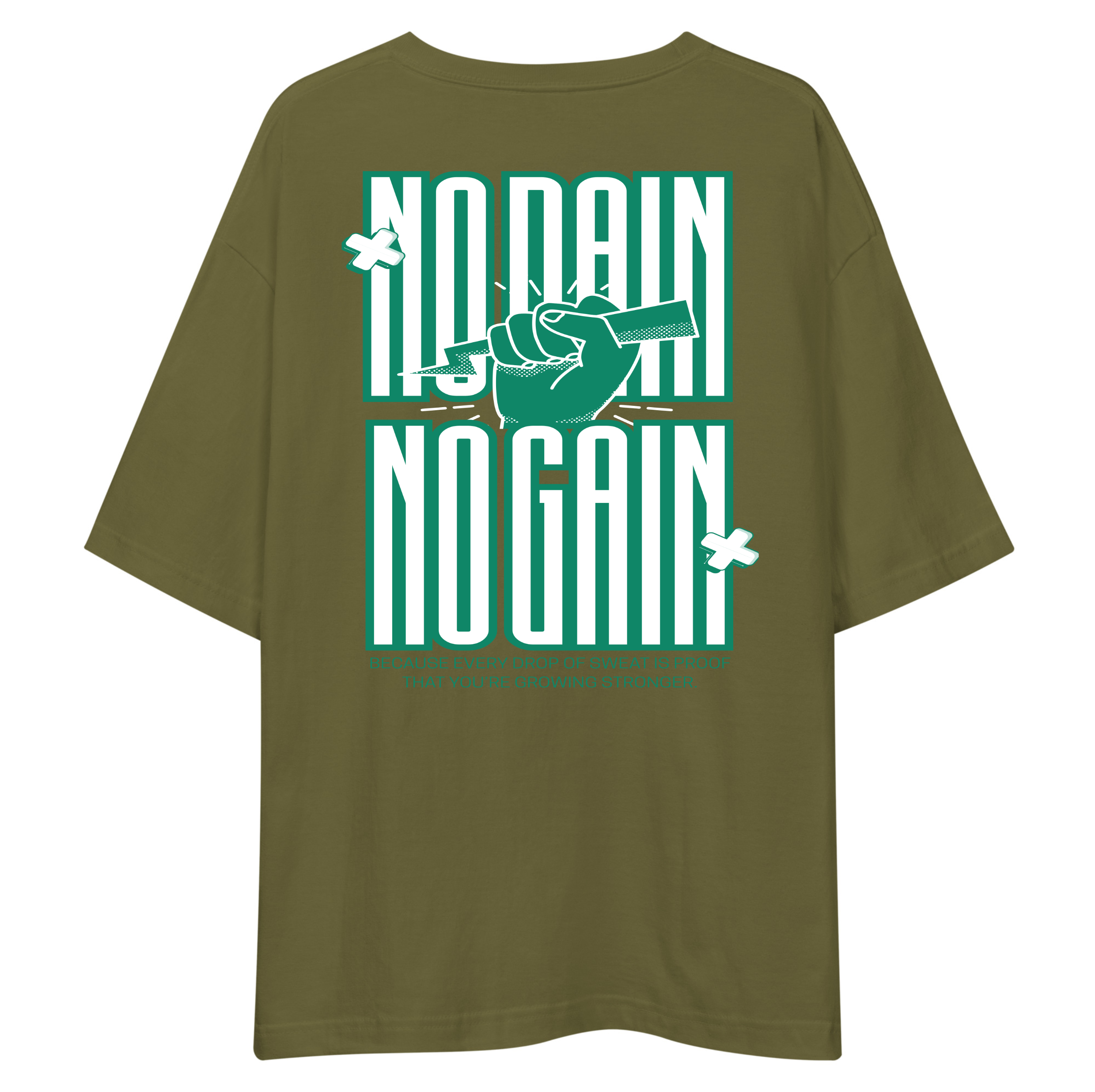 No Pain No Gain Oversized T-Shirt Drop Shoulder