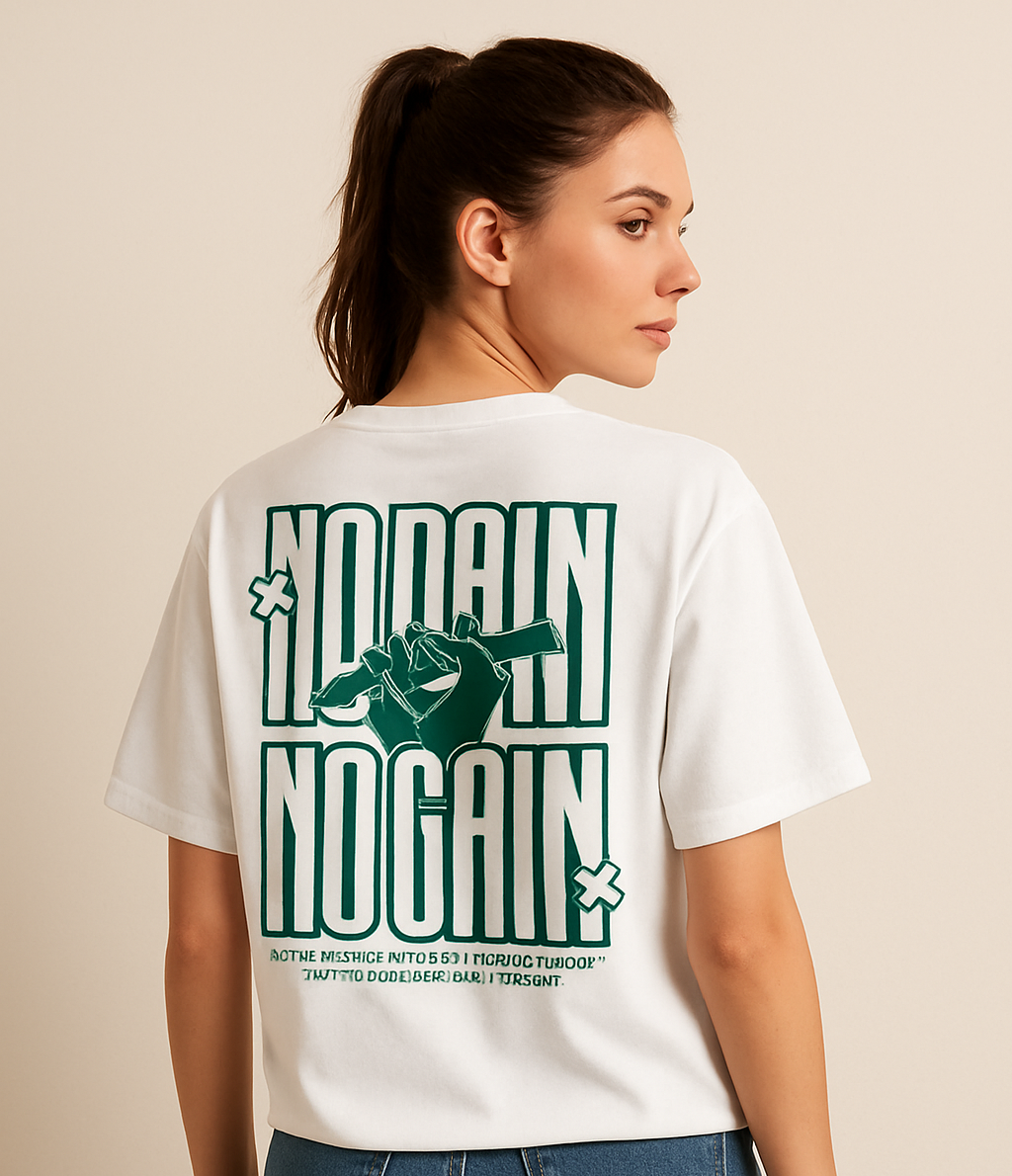 No Pain No Gain Oversized T-Shirt Drop Shoulder
