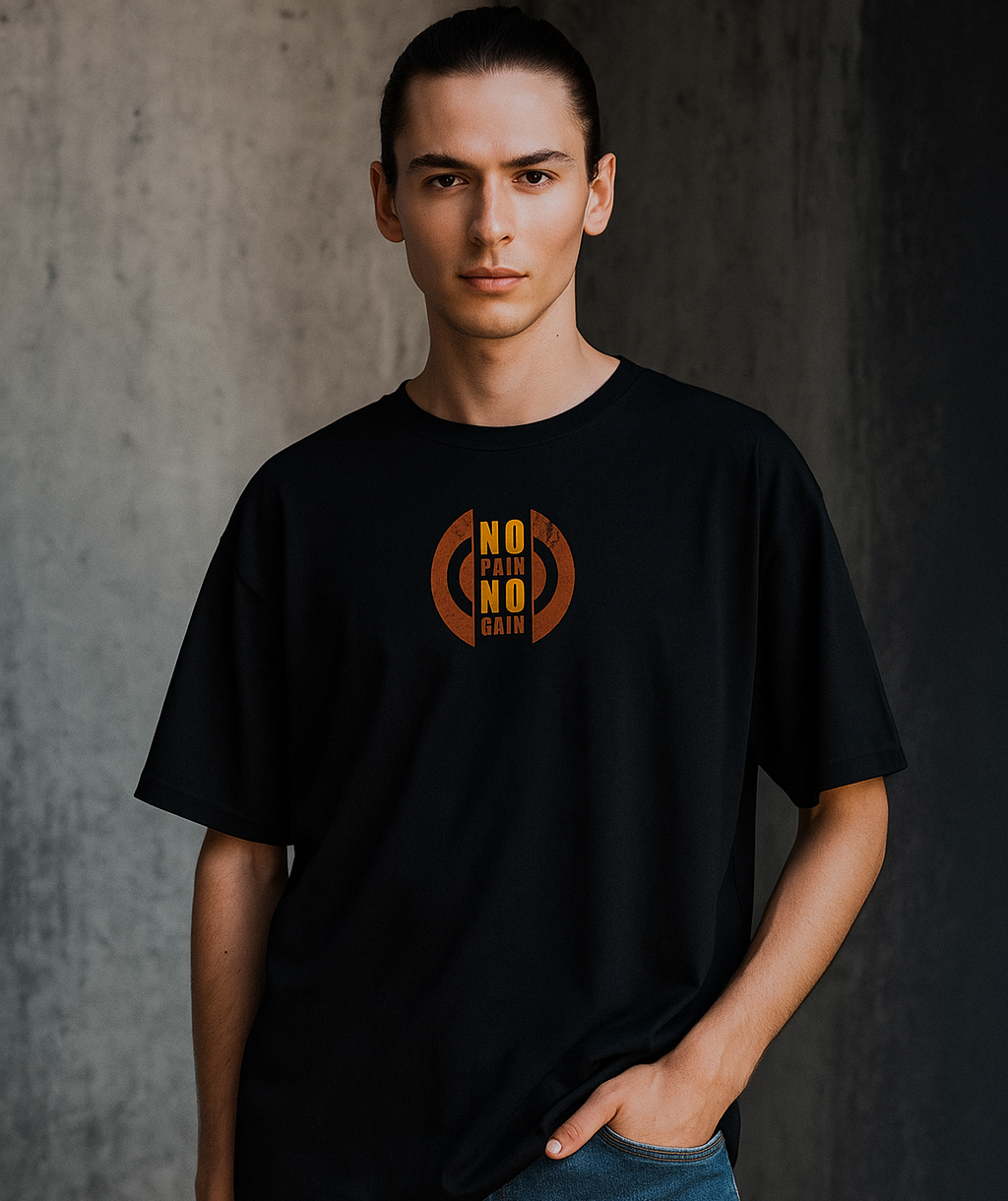No Pain No Gain Oversized T-Shirt Drop Shoulder