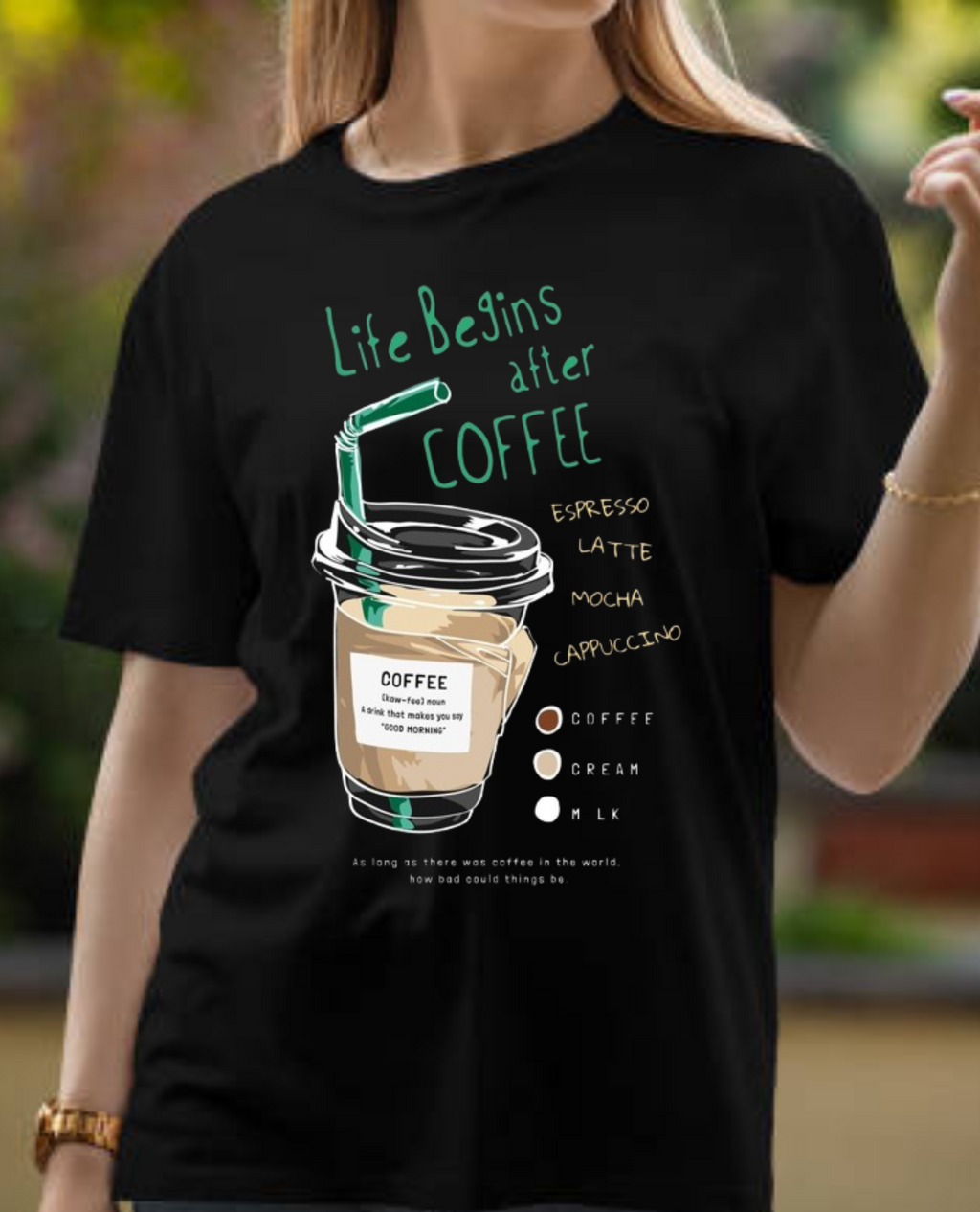 Life After Coffee Oversized T-Shirt Drop Shoulder