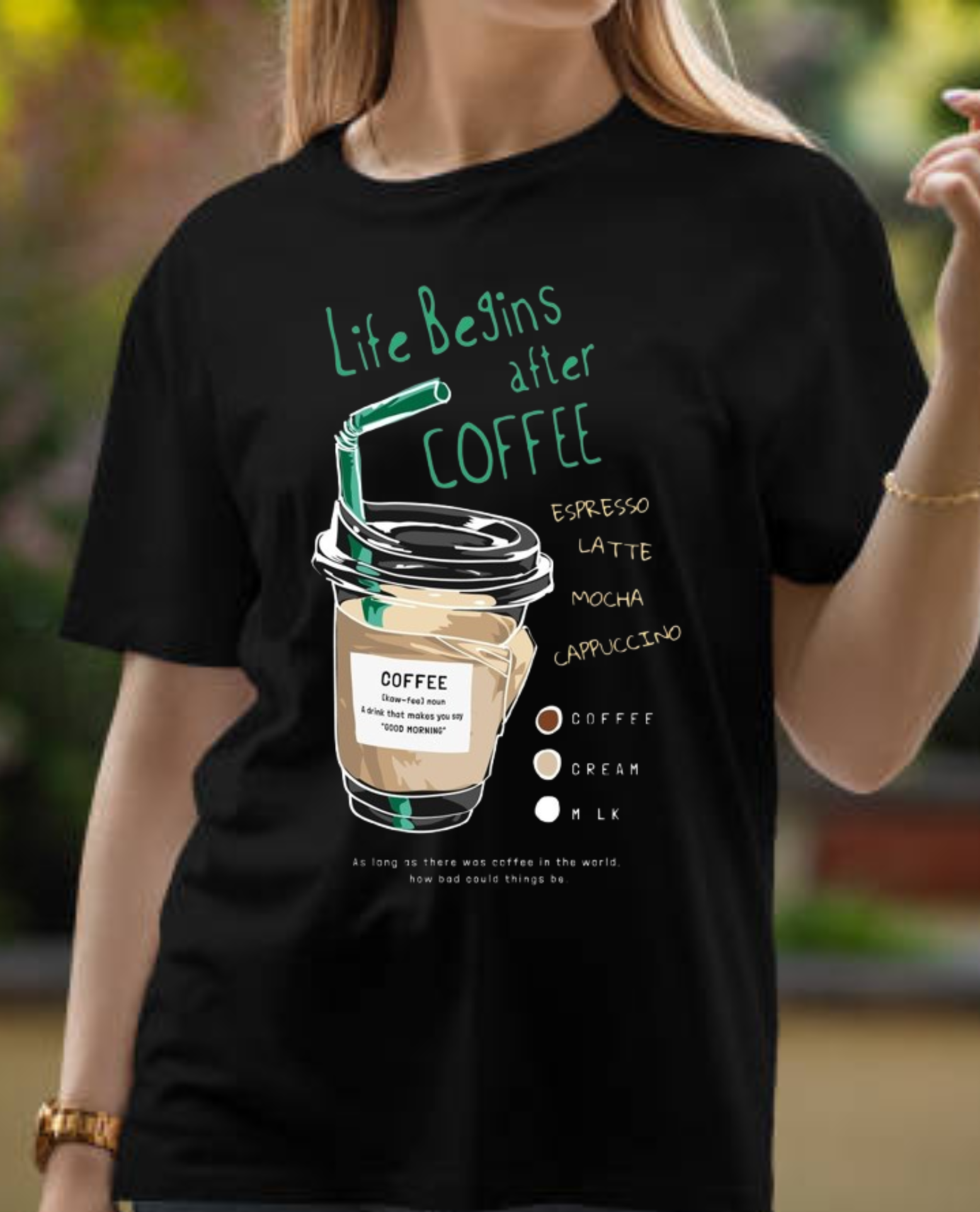 Life After Coffee Oversized T-Shirt Drop Shoulder