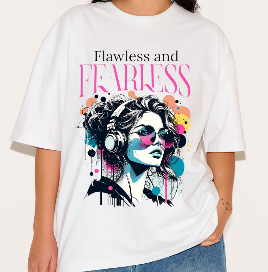 Flawless and Fearless Oversized T-Shirt Drop Shoulder