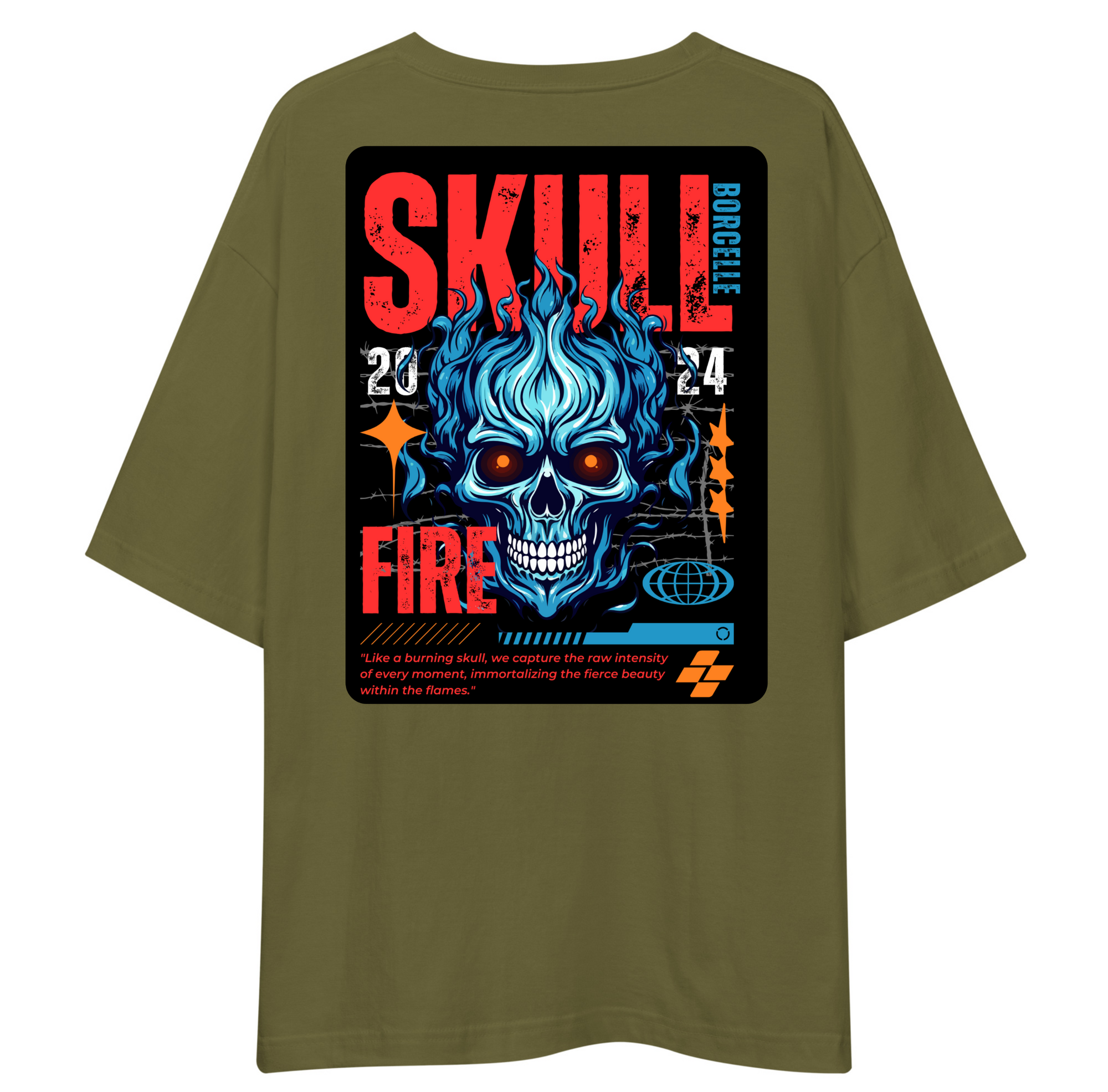 Skull Design Oversized T-Shirt
