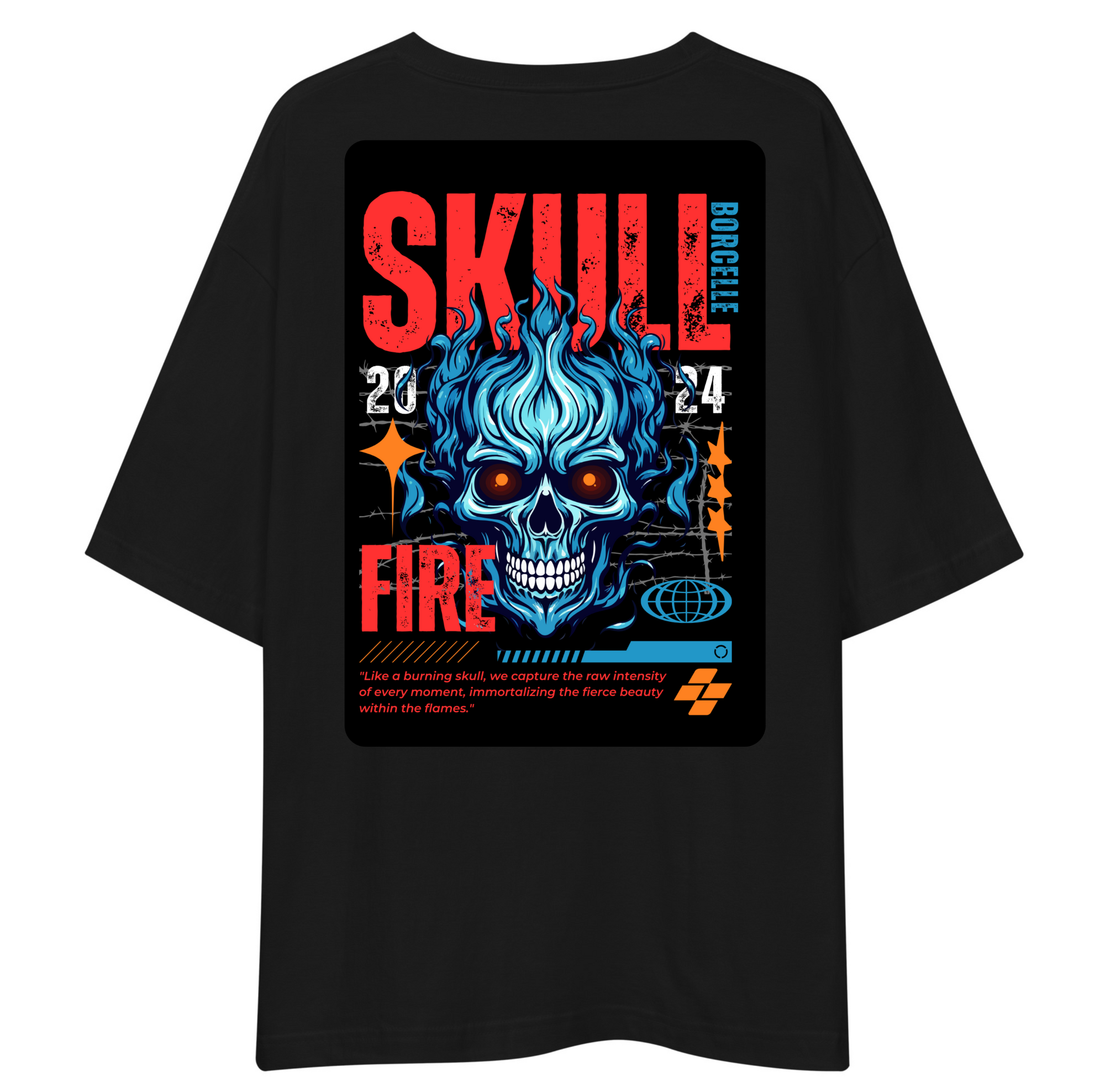 Skull Design Oversized T-Shirt