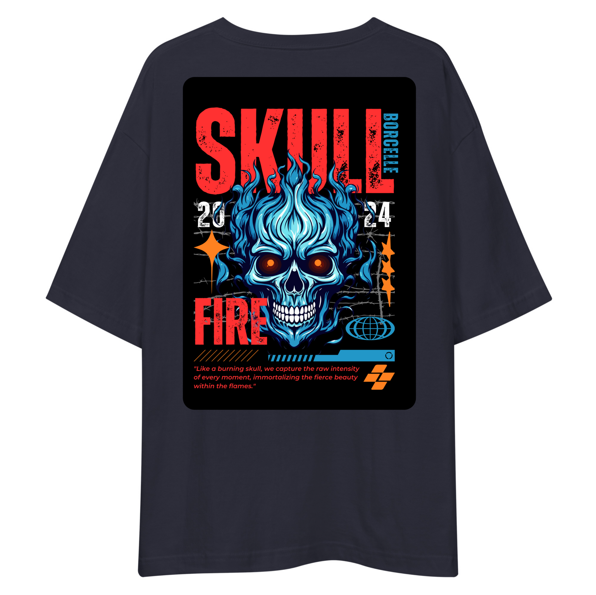 Skull Design Oversized T-Shirt