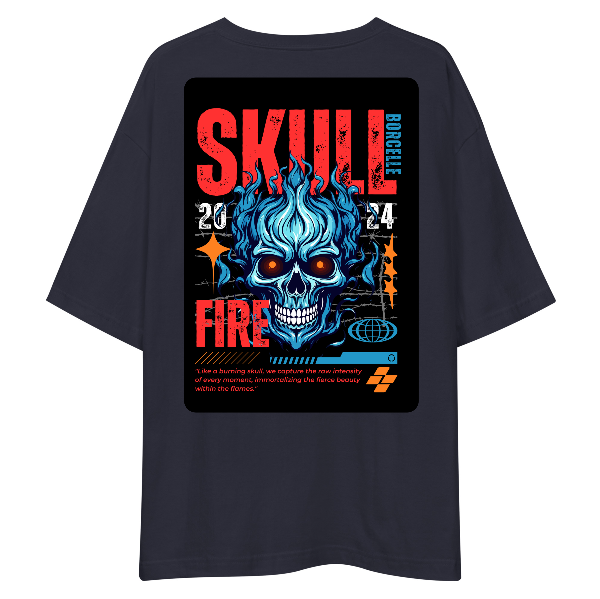 Skull Design Oversized T-Shirt