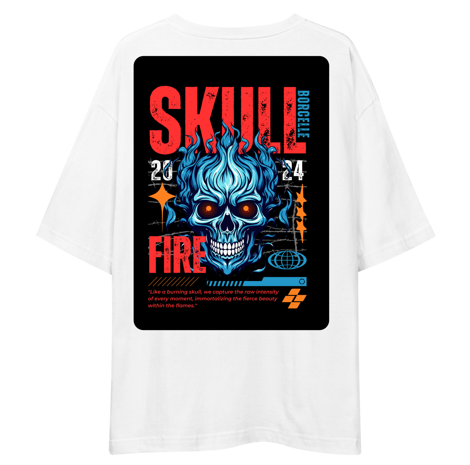 Skull Design Oversized T-Shirt