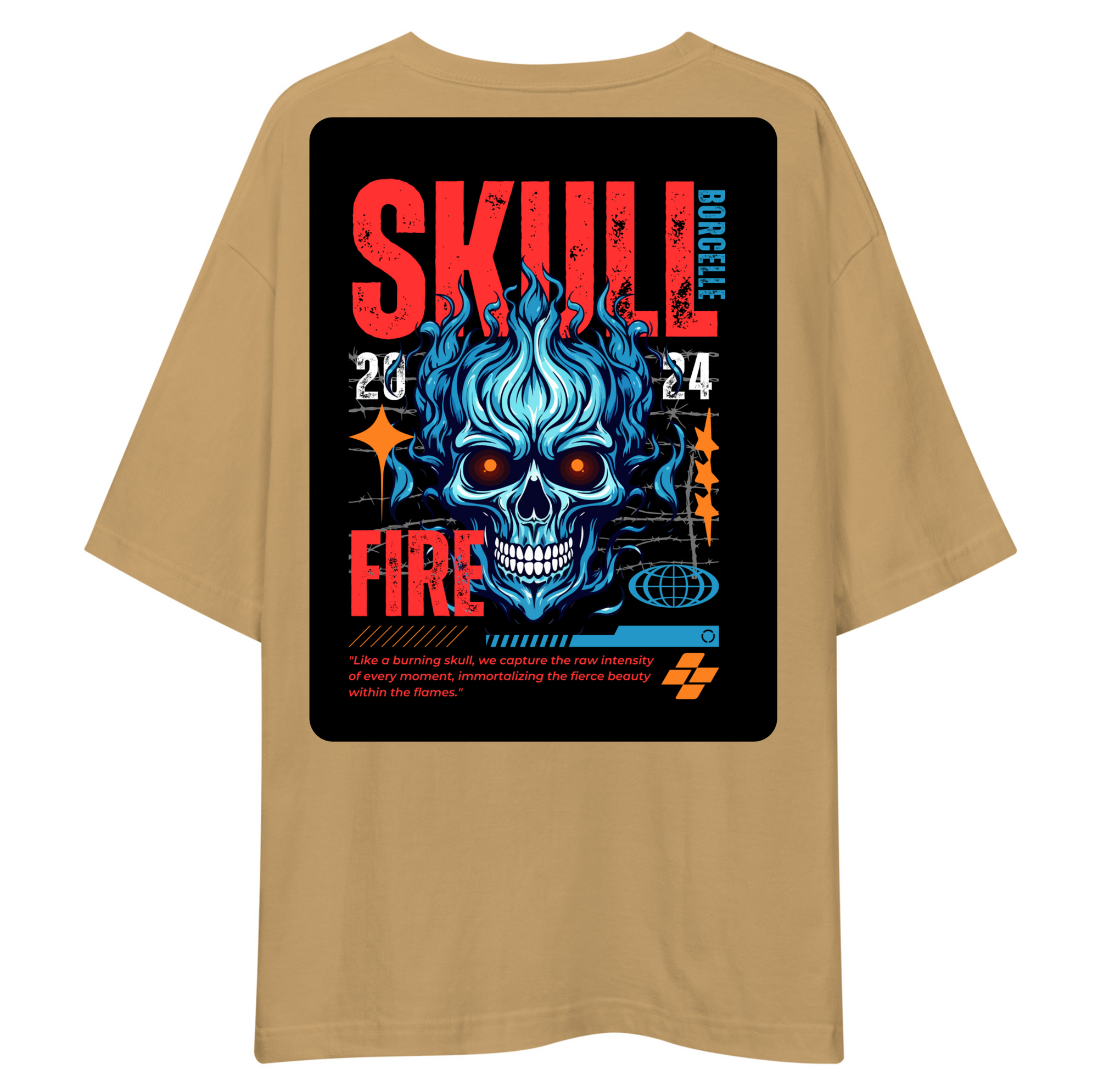 Skull Design Oversized T-Shirt